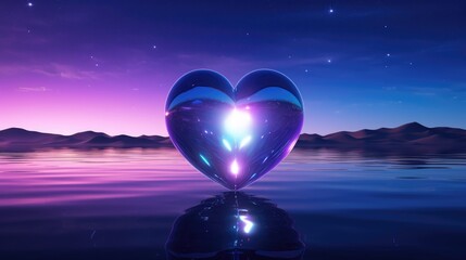 Wall Mural - galaxy cosmic heart background. bright stars night sky, romantic magic night, love and valentine’s d