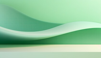 Abstract soft wavy green gradient background.