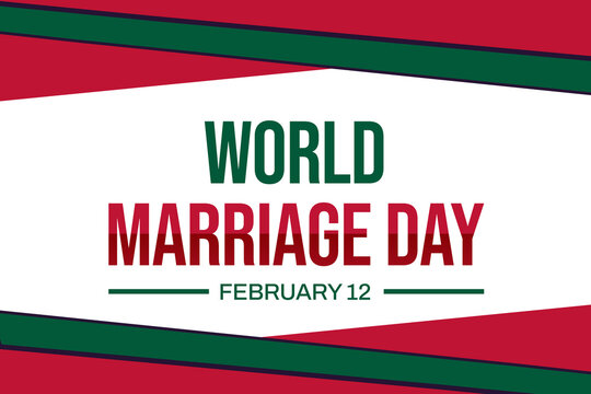 World Marriage Day with traditional border design on the white background. February 12 is a Day of Marriage, wallpaper