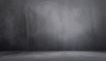 Wall Mural - gray and black cement wall studio background blank room and empty banner