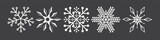 Fototapeta  - Snowflake variations icon collection . Doodle line snow icons, Winter symbol .	

