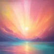 colorful sunset with clouds and mountains. 3d rendering colorful sunset with clouds and mountains. 3d rendering sunset in the lake. 3d illustration.