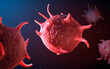 Activated platelets, also called thrombocytes responsible for the healing and closure of wounds - 3d illustration