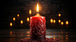 Red glowing candle.