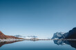Lake reflection on Eiger Trail in Switzerland