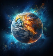 Wall Mural - earth on space planet in outer space clipart images