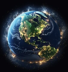 Wall Mural - earth on space planet in outer space clipart images