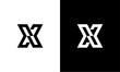Unique outline letter X logo