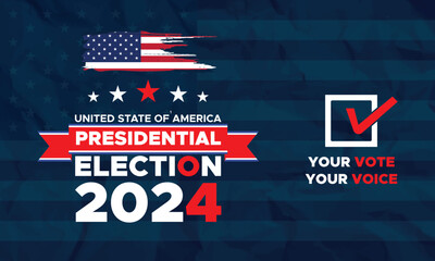 Wall Mural - Vote 2024. Presidential election day in united states. Election 2024 USA. Political election campaign banner. background, post, Banner, card, poster design with Vote day November 5 US