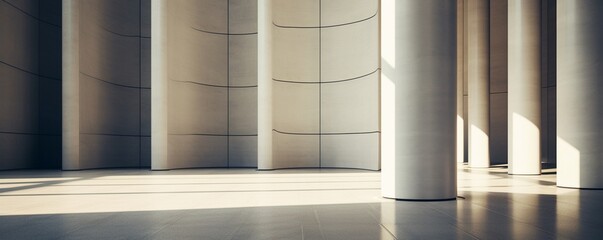 Wall Mural - Focus on the perfectly smooth texture of a modern architectural pillar.