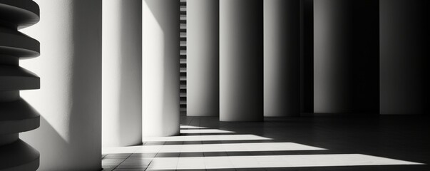Wall Mural - Focus on the perfectly smooth texture of a modern architectural pillar.