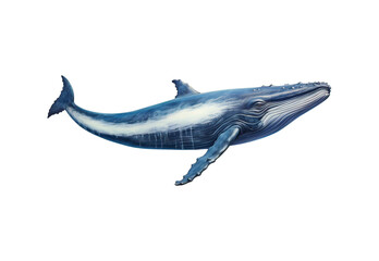 Wall Mural - Whale_full_body._No_shadows_highest_details