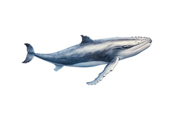 Wall Mural - Whale_full_body._No_shadows_highest_details