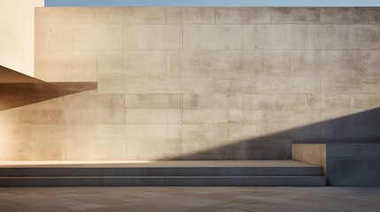 Wall Mural - Highlight the interplay of light and shadow on a concrete architectural facade.