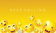 © Asma - world smiling day concept poster, emoji background design template, emoji with different face impressions vector illustration.