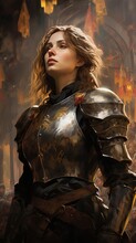 Joan Of Arc. The Maid Of Orleans Is A National Heroine Of France, One Of The Commanders Of French Troops In The Hundred Years' War