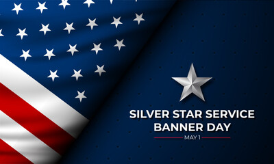 Wall Mural - Happy National Silver Star Service Banner Day Background Vector Illustration