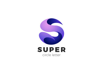Poster - Letter S Logo Circle Sphere Shape Design Vector template 3D style.