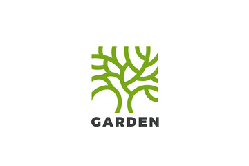 Poster - Square Tree Logo Abstract Design Luxury Wellness Style Vector template.