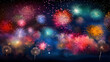 © Aaron Wheeler - Enchanting Firework Display Lighting up the Night Sky, Enhanced with Bold and Vivid Tones to Convey a Festive and Joyous Atmosphere