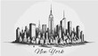 New York Skyline Panorama - Vektor-Illustration