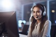 confident customer support expert assisting clients with smiles, Generative AI