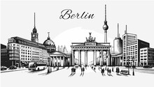 Berlin Skyline Panorama - Vektor-Illustration
