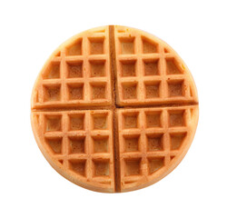 One tasty Belgian waffle isolated on white