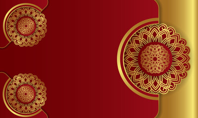 Wall Mural - Luxury background with golden mandala ornament. - Vector.