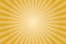 Sunburst Goldenrod Rays Pattern. Radial Sunburst Ray Background With Stripes. Vector Illustration. Sun Background As Design Element.	