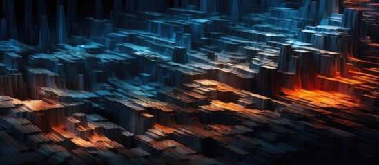 Poster - realm of digital design, an abstract geometric pattern with a mesmerizing texture captures attention, showcasing the seamless blend of 3D technology and illustrative techniques the computer-generated