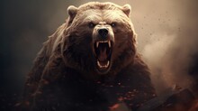 Angry Bear Background Wallpaper Ai Generated