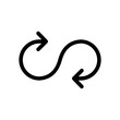Arrow infinity icon. loop, infinite, endless, eternity, unlimited icons web vector icon