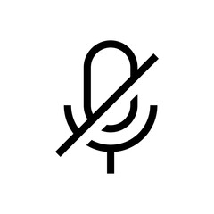 Canvas Print - no microphone icon. mic off symbol. stop record icon sign. voice mute icon. web vector icon