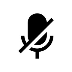 Canvas Print - no microphone icon. mic off symbol. stop record icon sign. voice mute icon. web vector icon