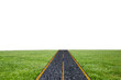 Digital png illustration of road and meadow on transparent background
