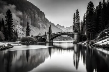 Wall Mural - bridge over the river