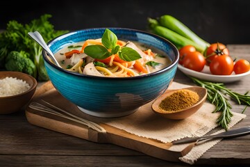 Wall Mural - vegetable soup with vegetables