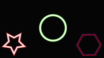 Wall Mural - neon circle Frame. Vector set of round neon vector