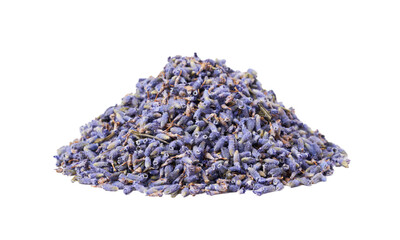 Wall Mural - dry lavender flower isolated on white background. pile of dry lavender flower isolated. heap of dry lavender flower for healthy tea isolated