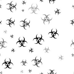 Poster - Seamless vector pattern with biohazard symbols, creating a creative monochrome background with rotated elements. Vector illustration on white background