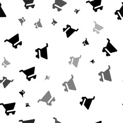 Poster - seamless vector pattern with shopping cart symbols, creating a creative monochrome background with r