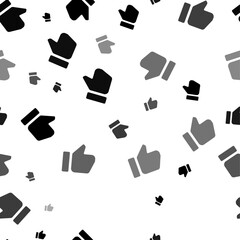 Poster - Seamless vector pattern with thumb up symbols, creating a creative monochrome background with rotated elements. Vector illustration on white background