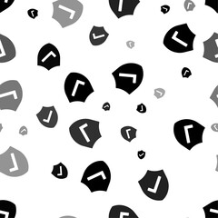 Poster - Seamless vector pattern with protection mark symbols, creating a creative monochrome background with rotated elements. Vector illustration on white background