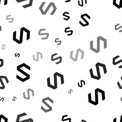 Poster - Seamless vector pattern with polymer symbols, creating a creative monochrome background with rotated elements. Illustration on transparent background