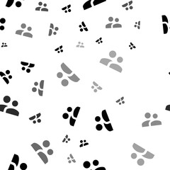 Poster - Seamless vector pattern with group symbols, creating a creative monochrome background with rotated elements. Vector illustration on white background