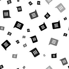 Poster - Seamless vector pattern with chat symbols, creating a creative monochrome background with rotated elements. Illustration on transparent background