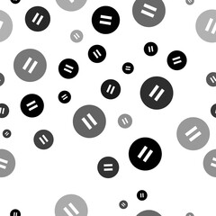 Poster - Seamless vector pattern with pause symbols, creating a creative monochrome background with rotated elements. Illustration on transparent background
