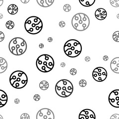 Poster - Seamless vector pattern with electrical board symbols, creating a creative monochrome background with rotated elements. Illustration on transparent background