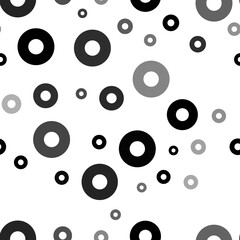 Poster - Seamless vector pattern with record media symbols, creating a creative monochrome background with rotated elements. Illustration on transparent background
